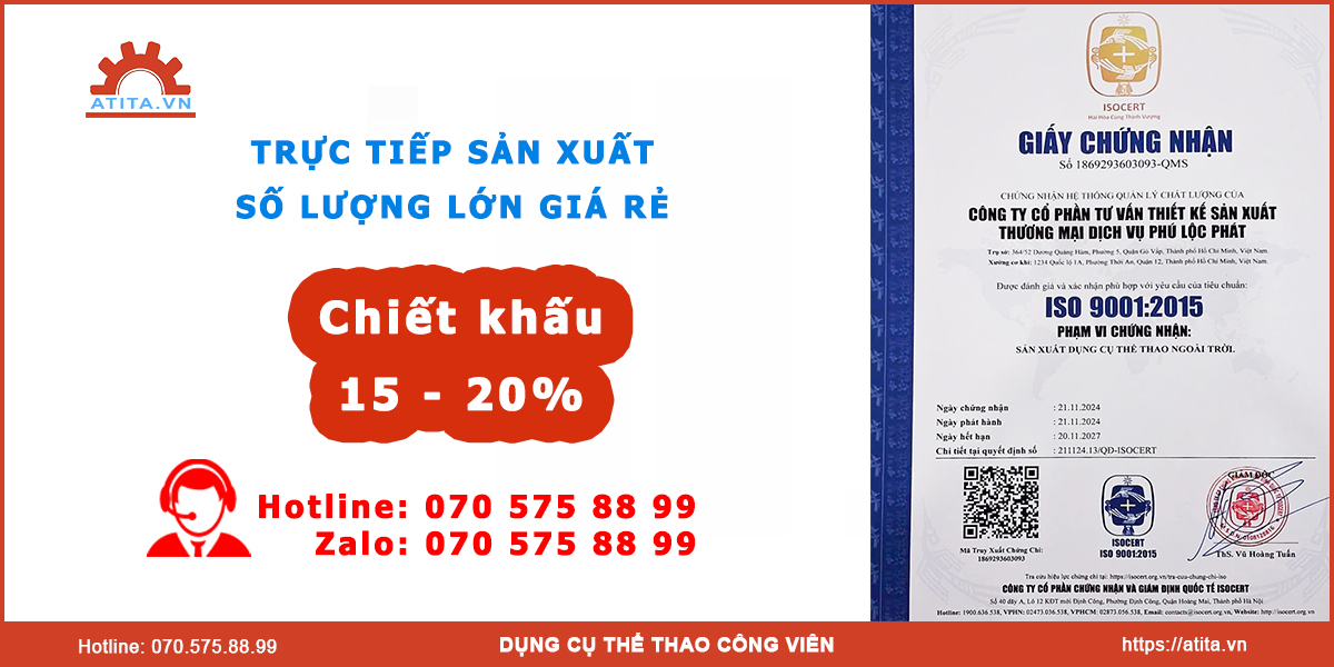chứng nhận iso dụng cụ thể thao công viên